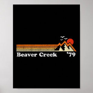 Póster Estación de Esquí Retro Beaver Creek Colorado Snow