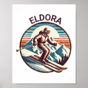 Póster Estación de esquí Retro Vintage Eldora Colorado Sk