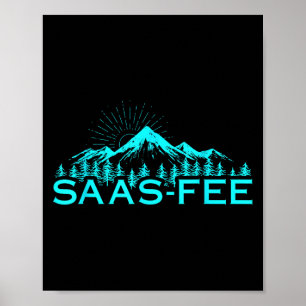 Póster Estación de esquí Saas-fee Alpes suizos Esquí Suiz