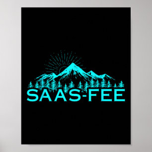 Póster Estación de esquí Saas-fee Alpes suizos Esquí Suiz