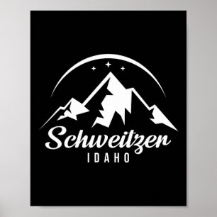 Póster Estación de esquí Schweitzer Idaho Esquí Snowboard