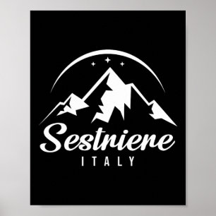Póster Estación de esquí Sestriere Italia Esquí Snowboard