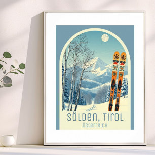 Póster Estación de esquí Sölden austria Österreich Arlber