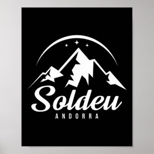 Póster Estación de esquí Soldeu Andorra Esquí Snowboard