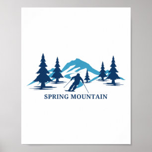 Póster Estación de esquí Spring Mountain Pennsylvania Ski