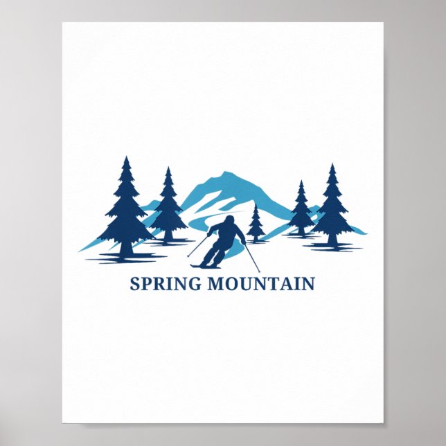 Póster Estación de esquí Spring Mountain Pennsylvania Ski (Frente)