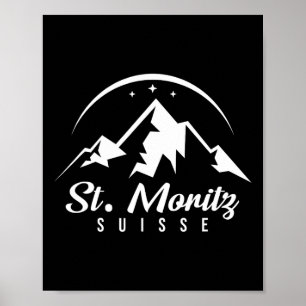 Póster Estación de esquí St. Moritz Suiza