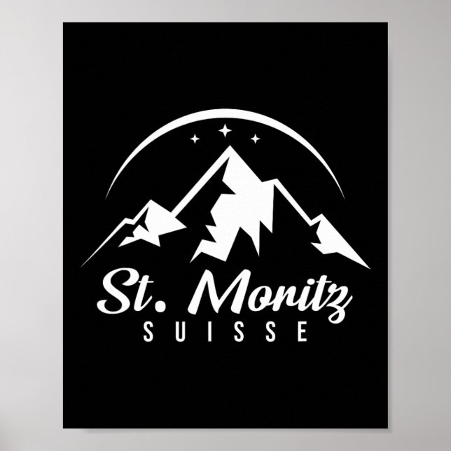 Póster Estación de esquí St. Moritz Suiza (Frente)