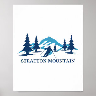 Póster Estación de esquí Stratton Mountain Vermont Esquia