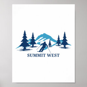 Póster Estación de esquí Summit West Washington Esquiador
