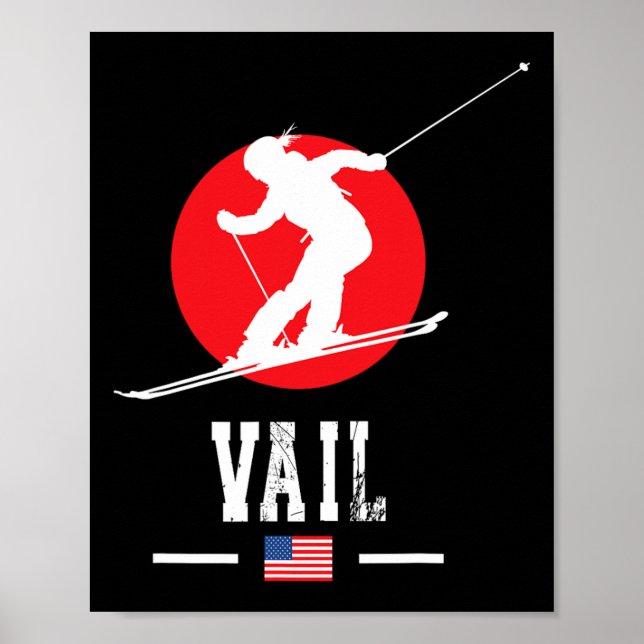 Póster Estación De Esquí Vail Usa Montañas Rocosas Esquí  (Frente)
