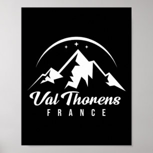 Póster Estación de esquí Val Thorens France Ski Skiboard 