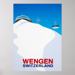 Póster Estación de esquí Wengen Suiza