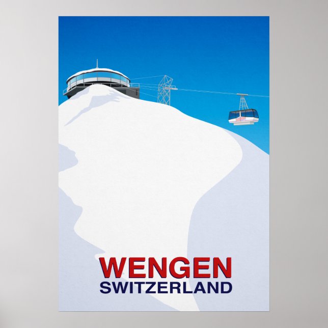 Póster Estación de esquí Wengen Suiza (Frente)