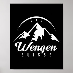 Póster Estación de esquí Wengen Suiza Esquí Snowboard