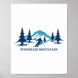 Póster Estación de esquí Windham Mountain Nueva York Esqu