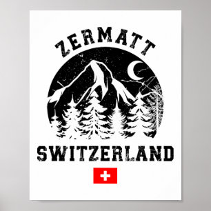 Póster Estación de esquí Zermatt Suiza Alpes Esquí alpino