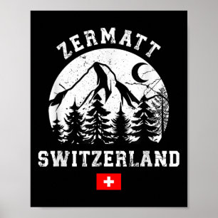Póster Estación de esquí Zermatt Suiza Alpes Esquí alpino