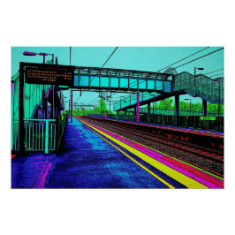 Póster Estación de Ferrocarril de Tile Hill al Estilo Pop
