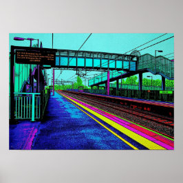 Póster Estación de Ferrocarril de Tile Hill al Estilo Pop
