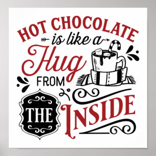 Póster Estación de fiesta de abrazo de chocolate caliente