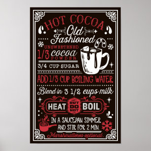 Póster Estación de fiesta de receta de chocolate caliente