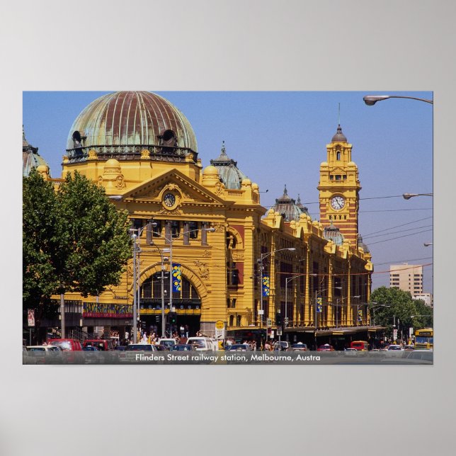 Póster Estación de Flinders Street, Melbourne, Australia (Frente)