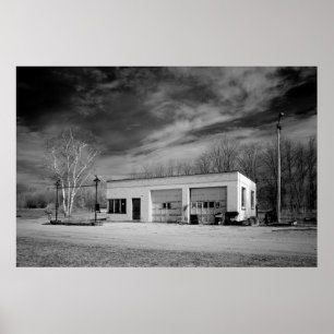 Póster Estación de gas antigua