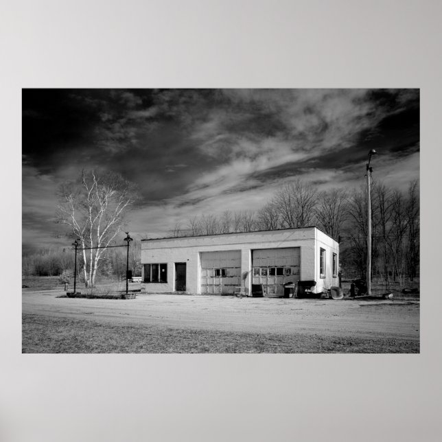 Póster Estación de gas antigua (Frente)