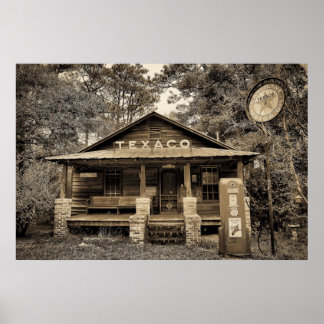 Póster Estación de gas antigua