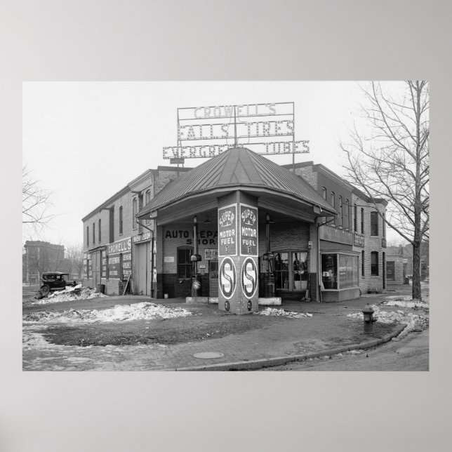 Póster Estación de gas DC, 1921 (Frente)