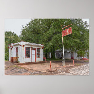 Póster Estación de Gas Dixie en el Museo de Texas