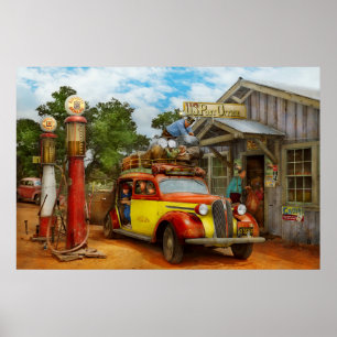 Póster Estación de gas - Entrega fresca a Pie Town 1940