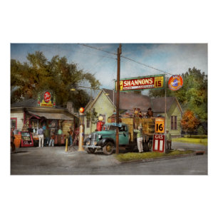 Póster Estación de gas - Supergasolinas de Shannon 1939