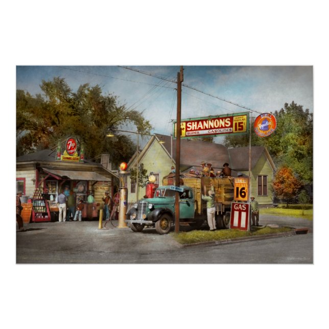 Póster Estación de gas - Supergasolinas de Shannon 1939 (Anverso)