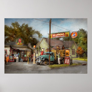 Póster Estación de gas - Supergasolinas de Shannon 1939