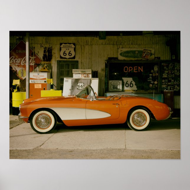 Póster Estación de gasolina Classic RT 66 (Frente)