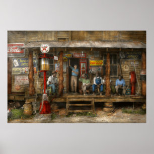 Póster Estación de gasolina - Domingo por la tarde - 1939