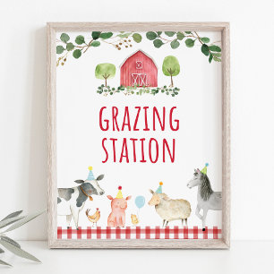 Póster Estación de Grazing de la Granja Greenery Rótulo d