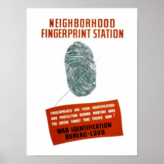 Póster Estación de huellas dactilares del barrio
