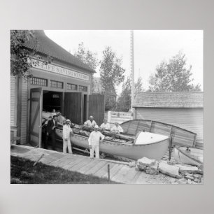 Póster Estación de la salvación de vidas, 1890. Foto del