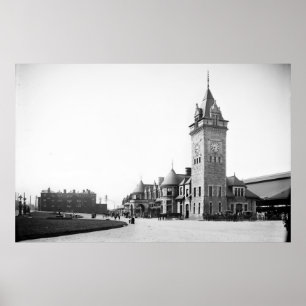 Póster Estación de la unión de Portland, Maine circa el