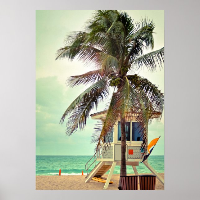 Póster Estación de Lifeguard |Florida (Frente)