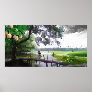 Póster Estación de lluvias en Bangladesh