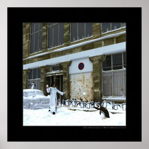 Póster Estación de los pingüinos juguetones