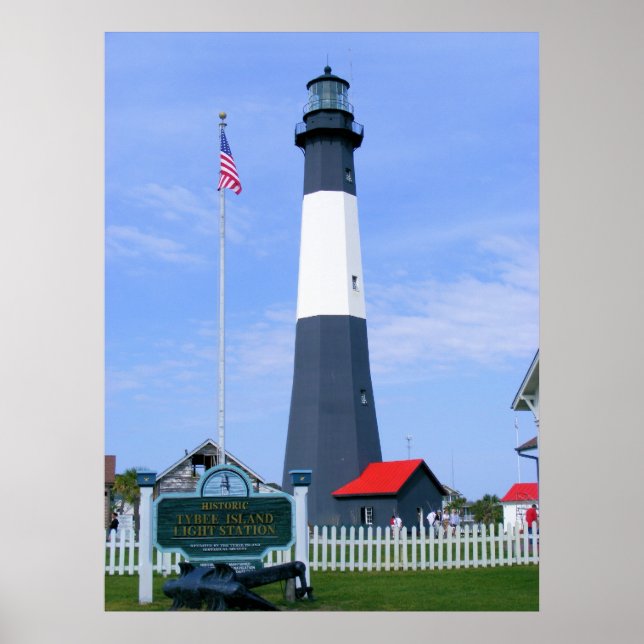 Póster Estación de Luz de la Isla Tybee (Frente)
