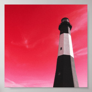 Póster estación de luz de tybee island