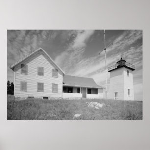 Póster Estación de luz del puerto de Coat quemada