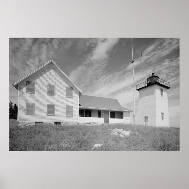 Póster Estación de luz del puerto de Coat quemada (Frente)