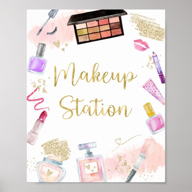 Póster Estación de Makeup Glitz & Glam Spa Rótulo de cump (Frente)